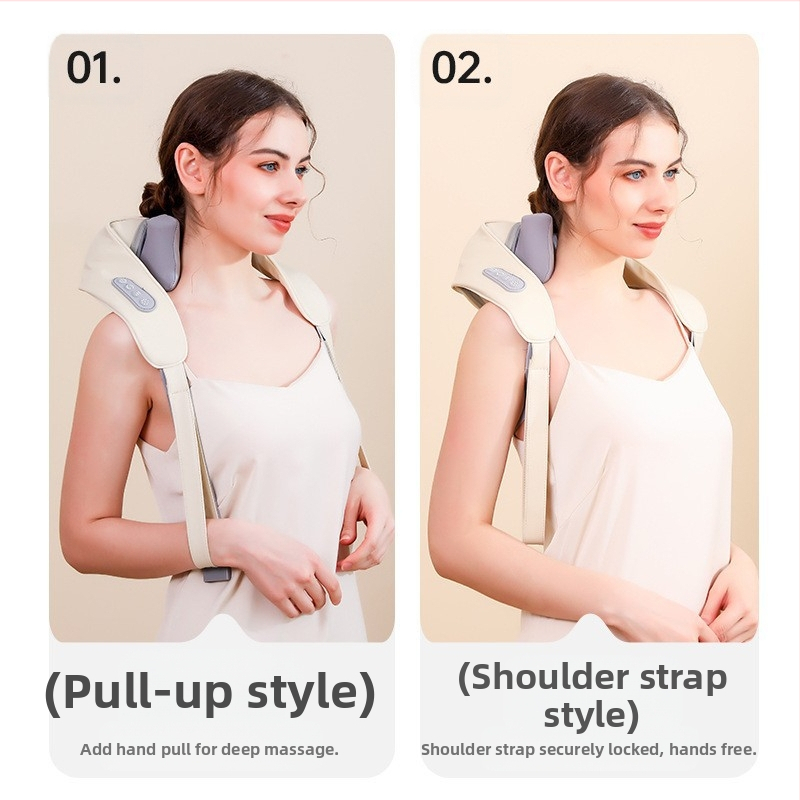 Масажор за шия и цялото тяло, инфрачервена терапия, 6 глави за масаж, презареждаем модел FZ-666, таймер, кабелно управление, 3 степени на сила