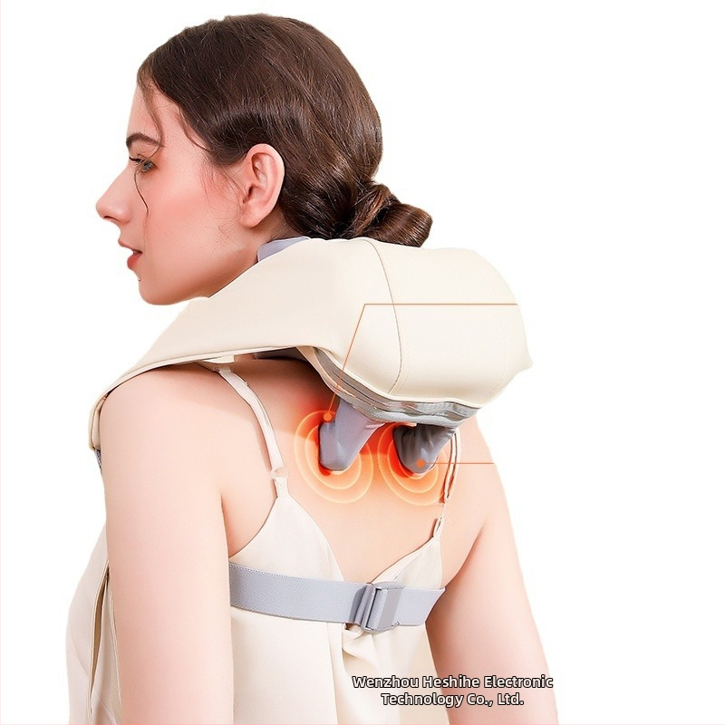 Масажор за шия и цялото тяло, инфрачервена терапия, 6 глави за масаж, презареждаем модел FZ-666, таймер, кабелно управление, 3 степени на сила