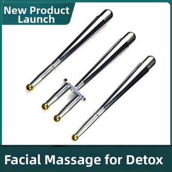 Magnetinė šakelės masažo lazdelė meridijonų terapijai — nerūdijantis plienas, apvali masažo galva, kaklo taikymui, begalinis greičio reguliavimas