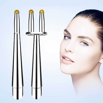 Magnetinė šakelės masažo lazdelė meridijonų terapijai — nerūdijantis plienas, apvali masažo galva, kaklo taikymui, begalinis greičio reguliavimas