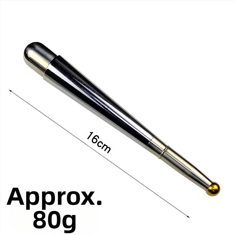 Magnetinė šakelės masažo lazdelė meridijonų terapijai — nerūdijantis plienas, apvali masažo galva, kaklo taikymui, begalinis greičio reguliavimas