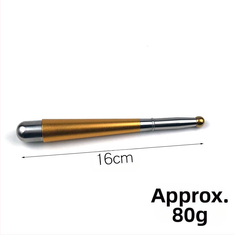 Magnetinė šakelės masažo lazdelė meridijonų terapijai — nerūdijantis plienas, apvali masažo galva, kaklo taikymui, begalinis greičio reguliavimas