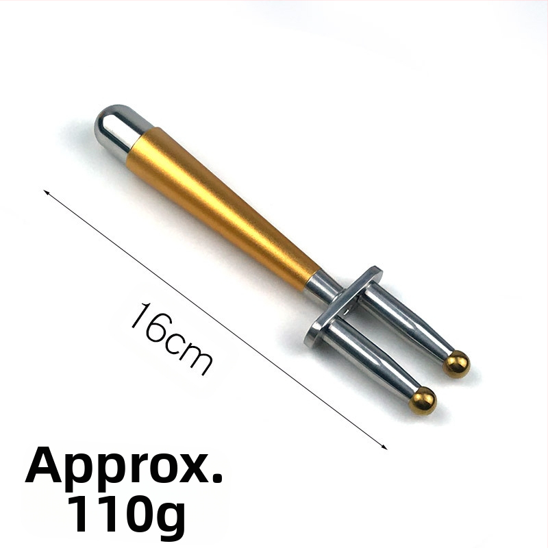 Magnetinė šakelės masažo lazdelė meridijonų terapijai — nerūdijantis plienas, apvali masažo galva, kaklo taikymui, begalinis greičio reguliavimas