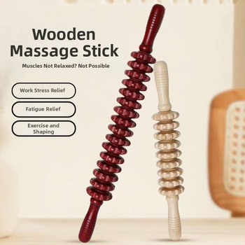 Ξύλινο μασάζ ραβδί για χαλάρωση μυών και βοήθεια στη γιόγκα (ξύλινο σώμα; ραβδί μασάζ; βοήθεια για γιόγκα; στόχος: πόδια και λαιμός)