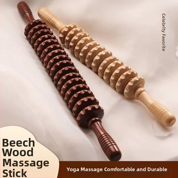 Ξύλινο μασάζ ραβδί για χαλάρωση μυών και βοήθεια στη γιόγκα (ξύλινο σώμα; ραβδί μασάζ; βοήθεια για γιόγκα; στόχος: πόδια και λαιμός)