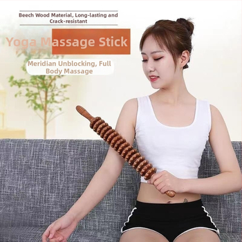 Ξύλινο μασάζ ραβδί για χαλάρωση μυών και βοήθεια στη γιόγκα (ξύλινο σώμα; ραβδί μασάζ; βοήθεια για γιόγκα; στόχος: πόδια και λαιμός)