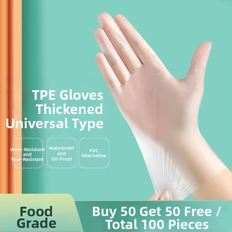 Vienkartinės store maisto kokybės pirštinės cateringu ir virtuvei, anti-slip, su logotipo spauda