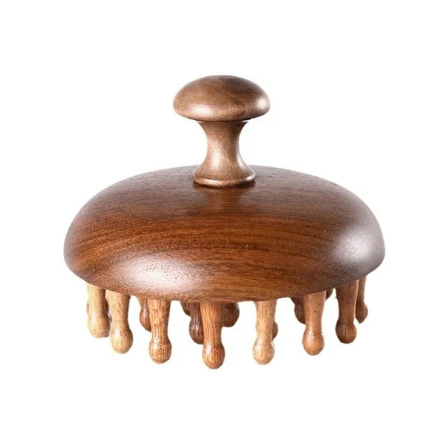 Pieptene de masaj din lemn de santal pentru cap, față și scalp – masaj meridian