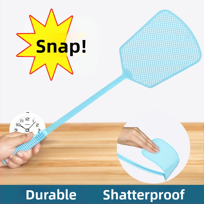 Пластмасов мухобойник за мухи и комари, здрав с удължена дръжка, удебелен корпус, ръчна употреба