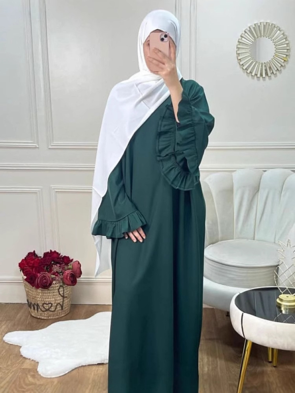 Rochie damă tip pulover, culoare solidă, croială A-line, mâneci clopot, poliester