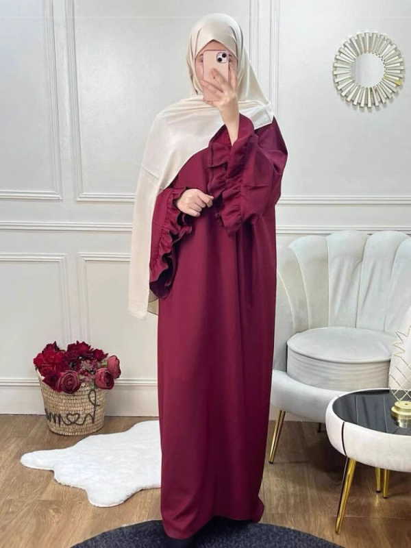 Rochie damă tip pulover, culoare solidă, croială A-line, mâneci clopot, poliester