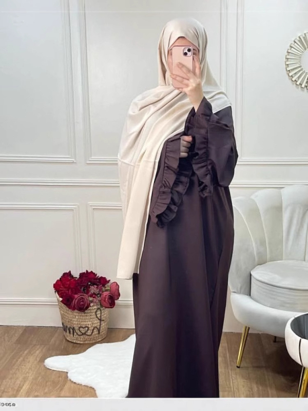 Rochie damă tip pulover, culoare solidă, croială A-line, mâneci clopot, poliester