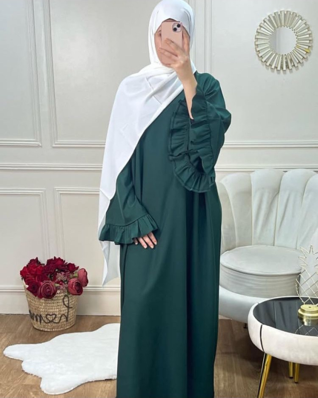 Rochie damă tip pulover, culoare solidă, croială A-line, mâneci clopot, poliester