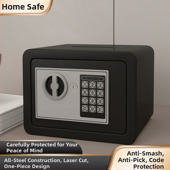 Mechaninis taupymo seifas su išmaniu slaptažodžiu – plieninė konstrukcija, šiuolaikinis minimalistinis dizainas