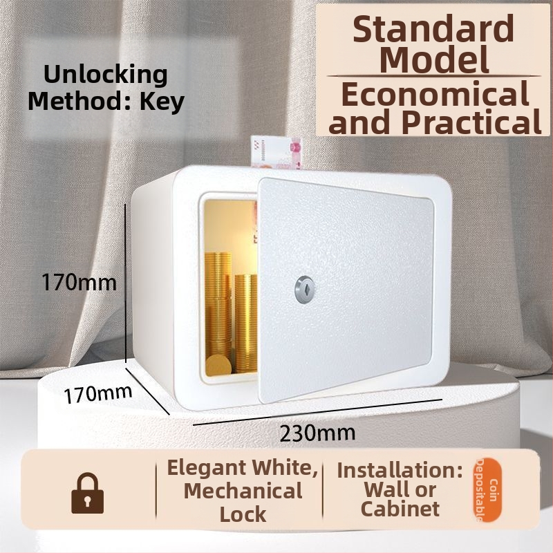 Mechaninis taupymo seifas su išmaniu slaptažodžiu – plieninė konstrukcija, šiuolaikinis minimalistinis dizainas