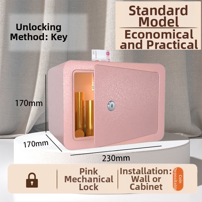 Mechaninis taupymo seifas su išmaniu slaptažodžiu – plieninė konstrukcija, šiuolaikinis minimalistinis dizainas