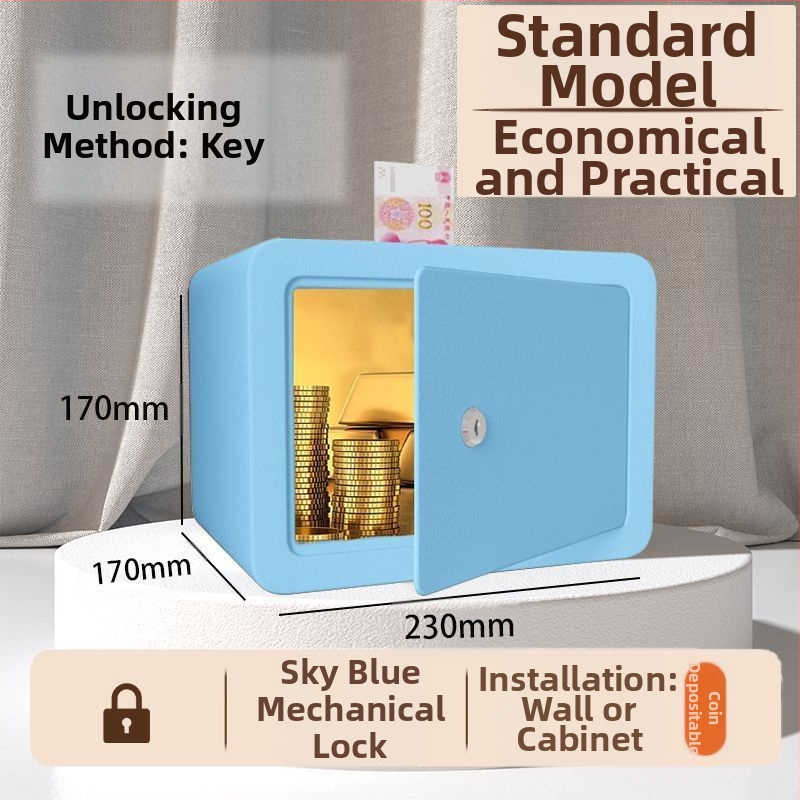 Mechaninis taupymo seifas su išmaniu slaptažodžiu – plieninė konstrukcija, šiuolaikinis minimalistinis dizainas