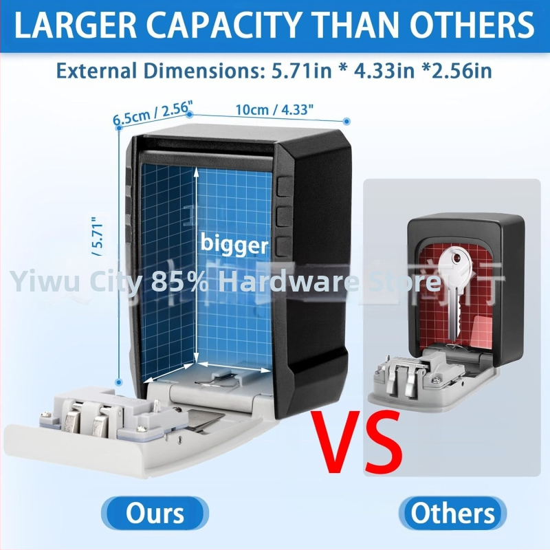 Кутия за ключове от алуминиева сплав • модел 817P • машинен тип • дебелина на заключващия прът 5 мм • за ключове, банкови карти и лични карти