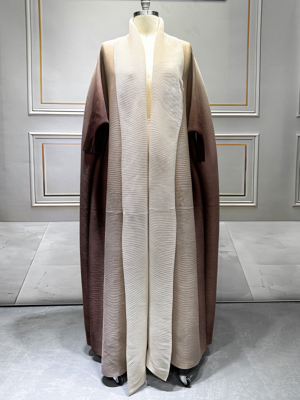 Naistele gradientne plisseeritud šifoonmantel, vaba lõige, pikk lõige