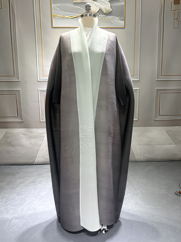 Naistele gradientne plisseeritud šifoonmantel, vaba lõige, pikk lõige