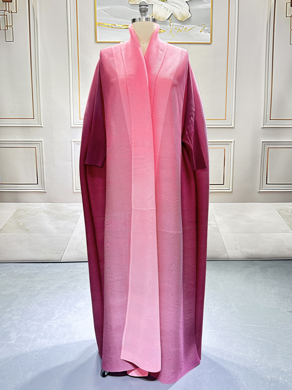 Naistele gradientne plisseeritud šifoonmantel, vaba lõige, pikk lõige