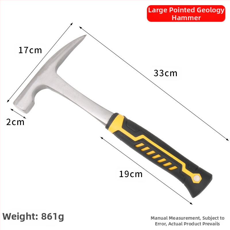 Geológiai kalapács lapos fejű kivitel, mangán‑acéls fej, acél nyél, 1 kg