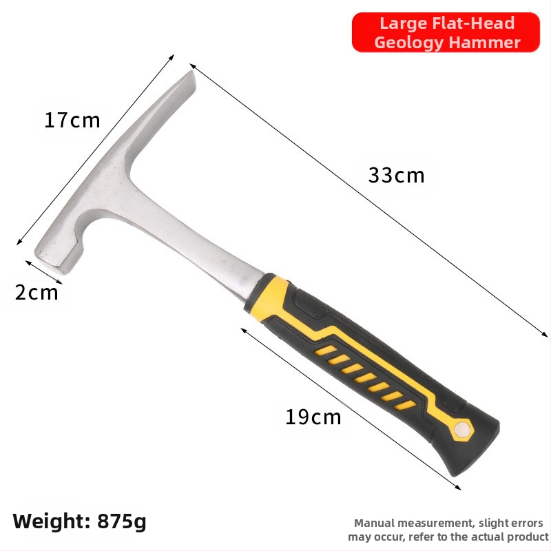 Geológiai kalapács lapos fejű kivitel, mangán‑acéls fej, acél nyél, 1 kg