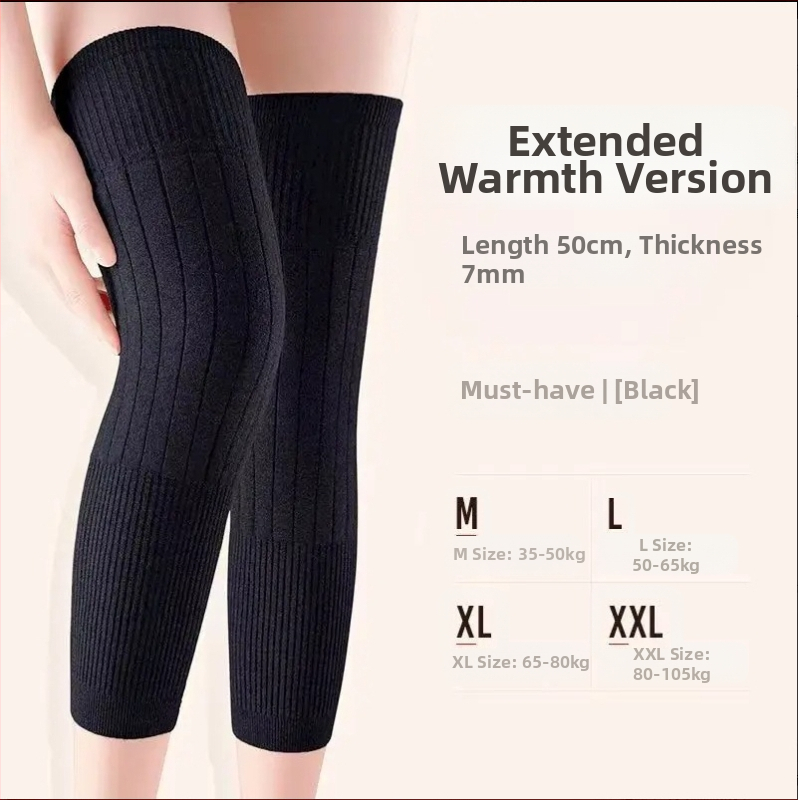 Унисекс затоплящи ленти за коляно и крак с флисово вътрешно покритие, кашмирена топлина за възрастни