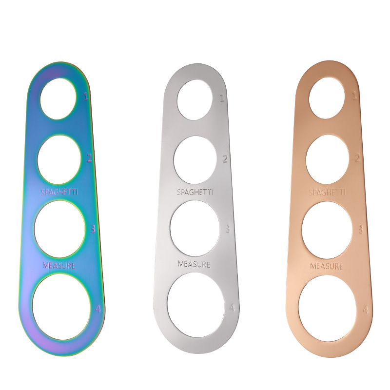 Tészta mérő négy lyukkal, 430 rozsdamentes acél, modern egyszerű stílus, logó nyomtatható