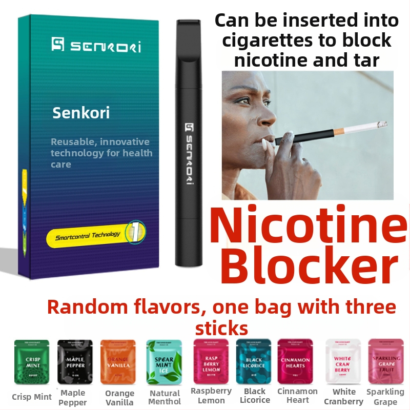 Plastikinis cigarečių laikiklis – pagalbinė priemonė metant rūkymą, be nikotino, pritaikomas