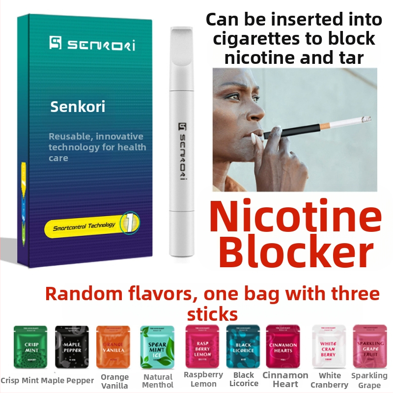 Plastikinis cigarečių laikiklis – pagalbinė priemonė metant rūkymą, be nikotino, pritaikomas