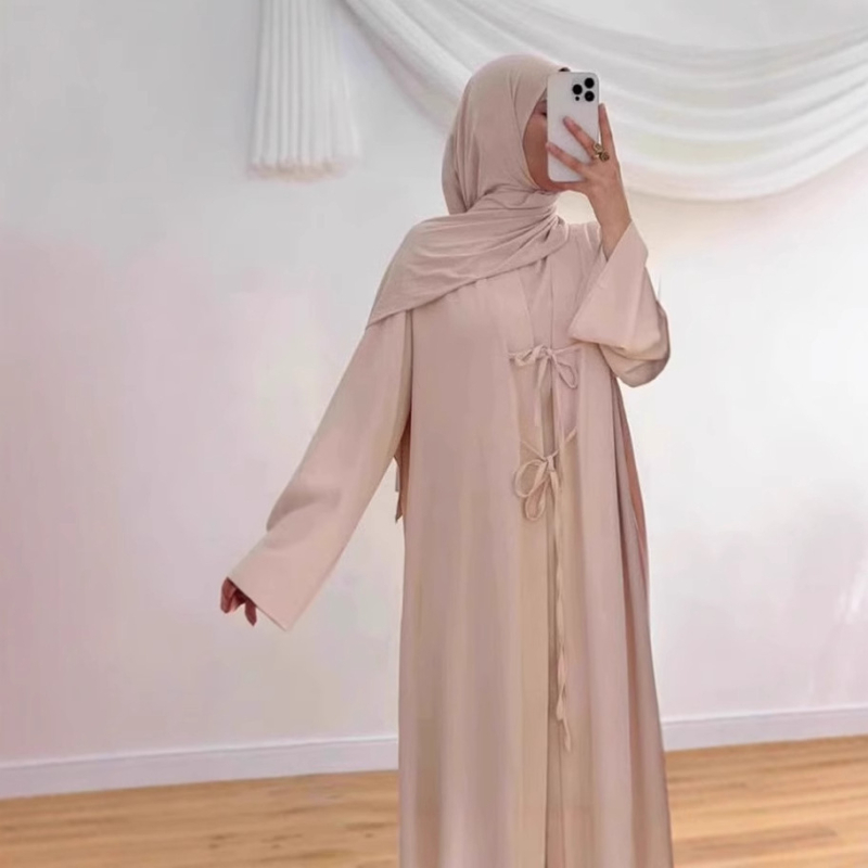 Set din două piese: cardigan și rochie — Poliester, 95%+, model tie-dye, mâneci lungi, fustă lungă