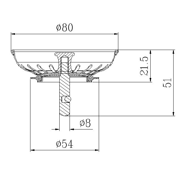 Nehrđajući čelični poklopac odvoda za kuhinjski sudoper, vodonepropusni kišobran model Waterproof umbrella; težina 40 g; presjek 79 tanak