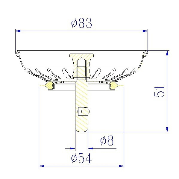 Nehrđajući čelični poklopac odvoda za kuhinjski sudoper, vodonepropusni kišobran model Waterproof umbrella; težina 40 g; presjek 79 tanak