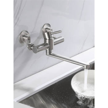 Стенен смесител за мивка от неръждаема стомана 304 CFRQ2551, тройна конструкция, керамичен дисков клапан