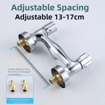 Robinet de bucătărie din cupru, încastrat în perete, apă caldă și rece, supapă cu disc ceramic, control dual, 2–90°C