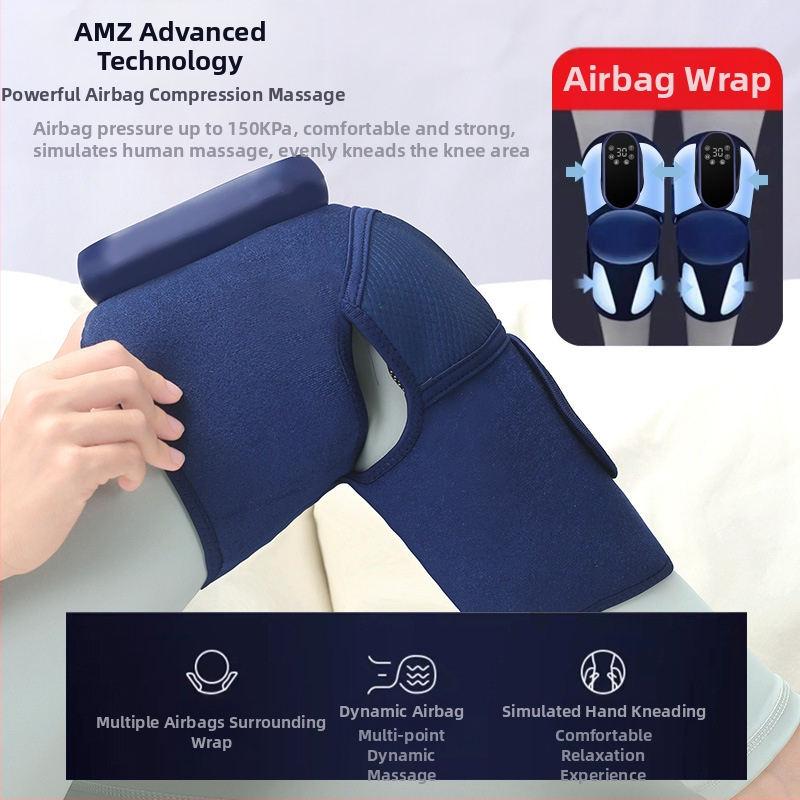 Masaj pentru genunchi cu încălzire și terapie termică, baterie 3,7V, control inteligent al temperaturii, încălzire la treapta a 3-a, interval de 40–60°C