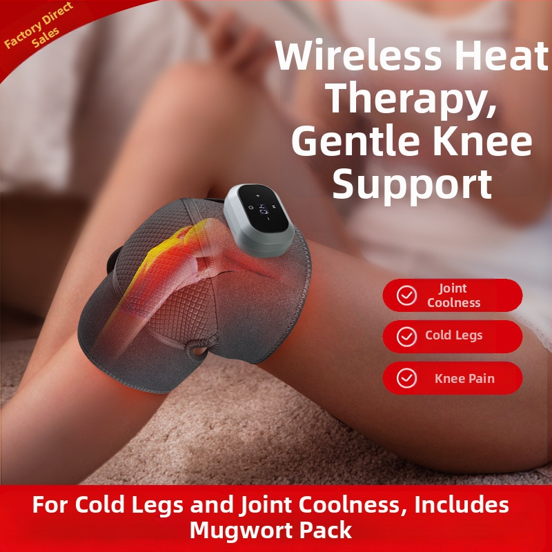 Masaj pentru genunchi cu încălzire și terapie termică, baterie 3,7V, control inteligent al temperaturii, încălzire la treapta a 3-a, interval de 40–60°C