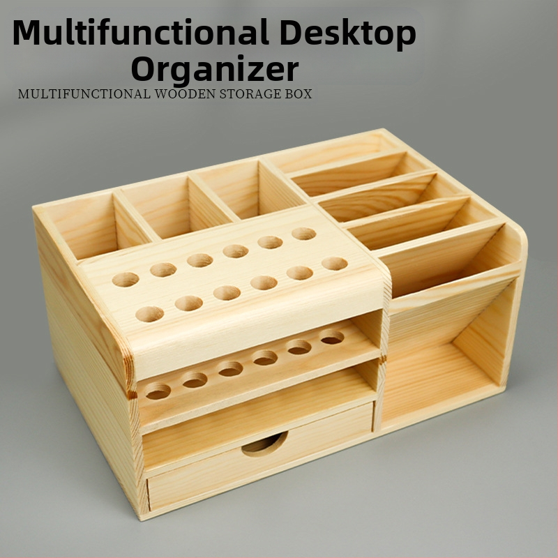 Medinis atsuktuvų laikiklis, daugiafunkcinis mobiliųjų telefonų remonto įrankių organizatorius ir darbo stalas