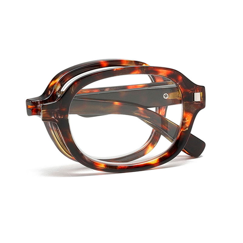 Čítacie okuliare s ochranou proti modrému svetlu, skladateľný okrúhly rám, AC šošovky, PC rám, jeseň 2024