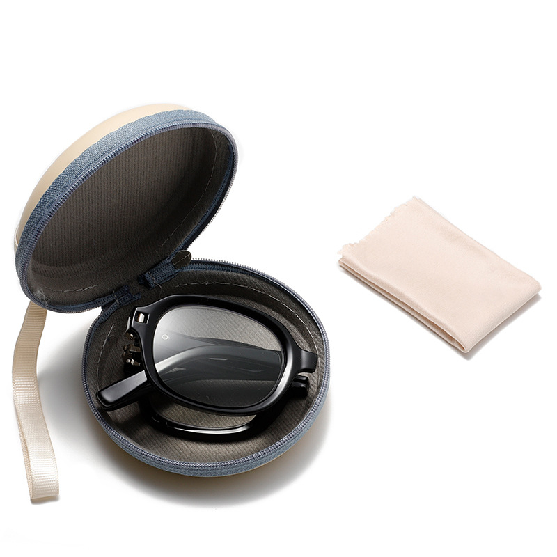 Čítacie okuliare s ochranou proti modrému svetlu, skladateľný okrúhly rám, AC šošovky, PC rám, jeseň 2024