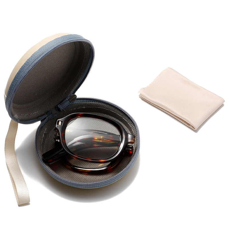 Čítacie okuliare s ochranou proti modrému svetlu, skladateľný okrúhly rám, AC šošovky, PC rám, jeseň 2024