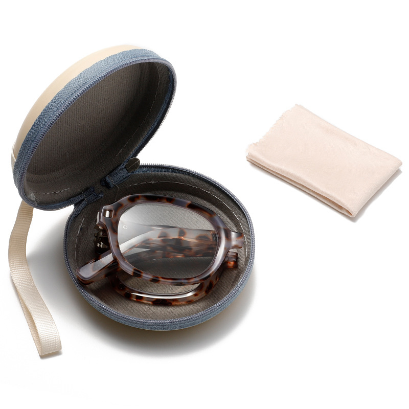 Čítacie okuliare s ochranou proti modrému svetlu, skladateľný okrúhly rám, AC šošovky, PC rám, jeseň 2024