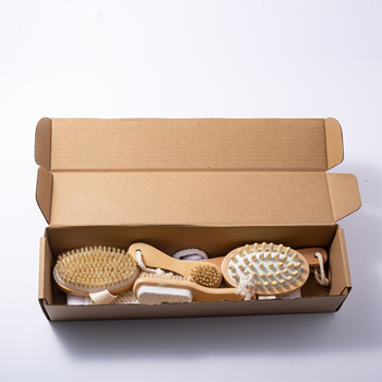 Σετ βουρτσών μπάνιου για ξηρή/υγρή χρήση — πενταμελές SPA σετ, υλικά Hemu + τρίχες χοίρου, μάρκα Garch, για ενήλικες, διαθέσιμη προσαρμογή