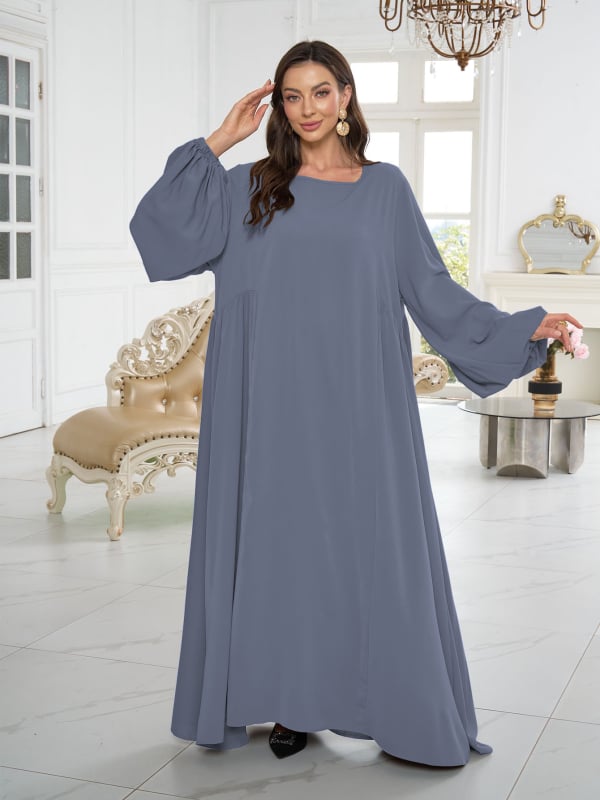 Rochie Abaya pentru femei musulmane — Robe lungă din poliester, mâneci lungi, poliester ≥95%, brand Yuxi, lansare toamnă 2024