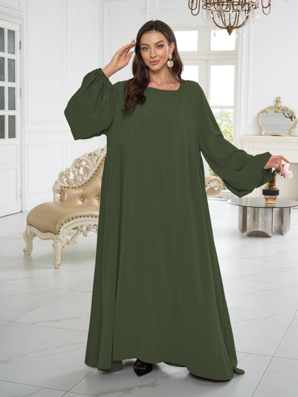 Rochie Abaya pentru femei musulmane — Robe lungă din poliester, mâneci lungi, poliester ≥95%, brand Yuxi, lansare toamnă 2024