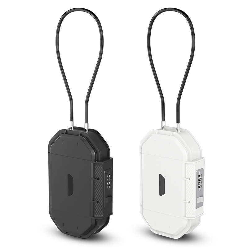 CH-828 ABS korpuso laikymo dėžė su mechaniniu užraktu - IP66 atspari vandeniui, plieninis kabelis 54,5 cm