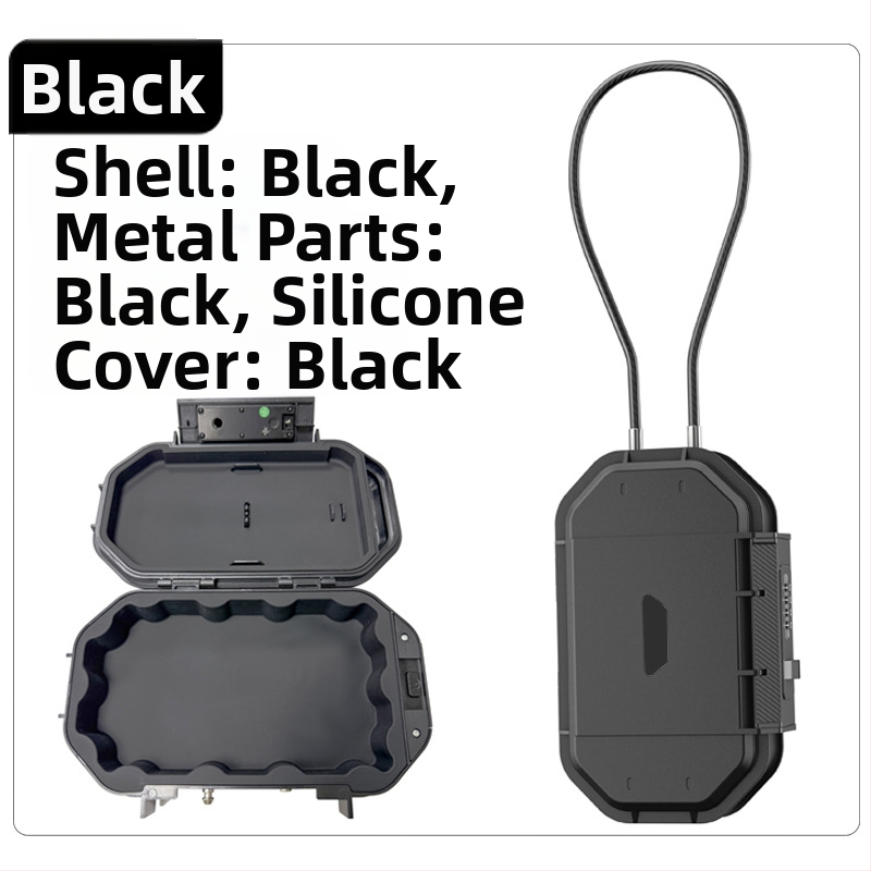 CH-828 ABS korpuso laikymo dėžė su mechaniniu užraktu - IP66 atspari vandeniui, plieninis kabelis 54,5 cm