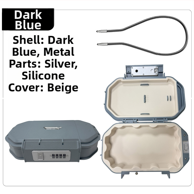 CH-828 ABS korpuso laikymo dėžė su mechaniniu užraktu - IP66 atspari vandeniui, plieninis kabelis 54,5 cm