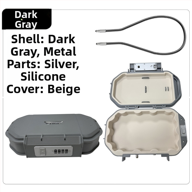 CH-828 ABS korpuso laikymo dėžė su mechaniniu užraktu - IP66 atspari vandeniui, plieninis kabelis 54,5 cm